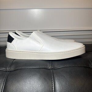 Thousand Fell Men's Slip On Low Top Sneaker White 11 US Black